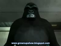 Big tits hentai slut sucking a gorilla cock